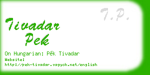 tivadar pek business card